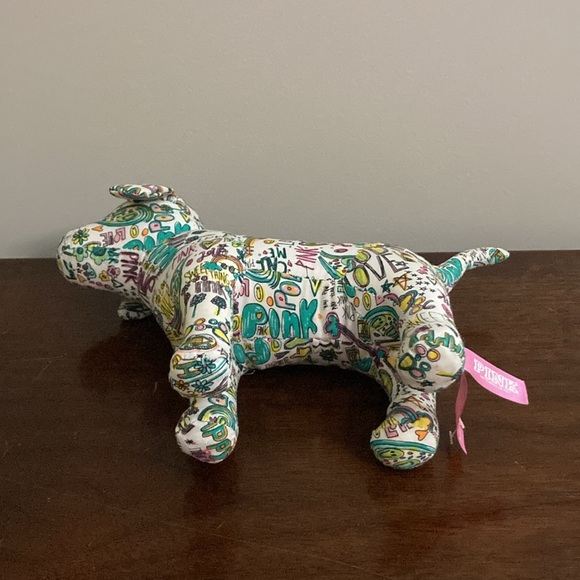 3 for $12 Bundle sale! Victoria's Secret Pink Plush Cloth Dog Graffiti Love - Picture 5 of 9